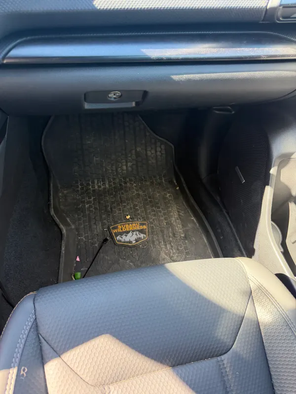 Subaru rear floor mat before detailing