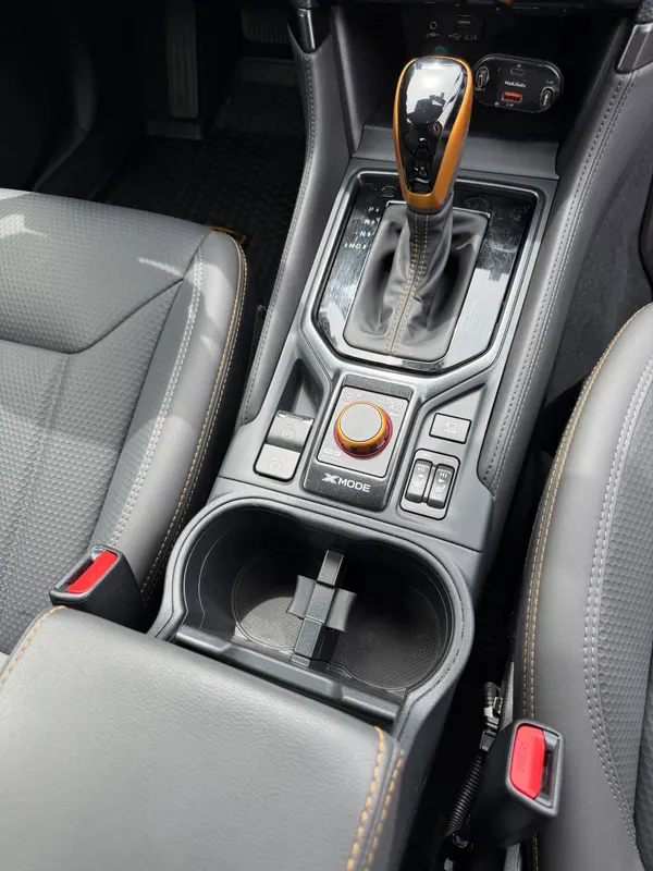 Subaru center console after detailing