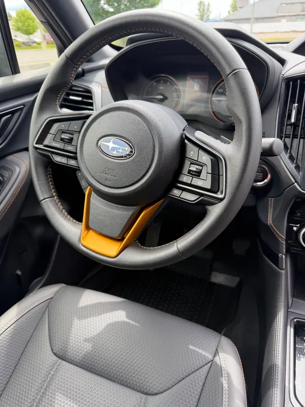 Subaru steering wheel after detailing