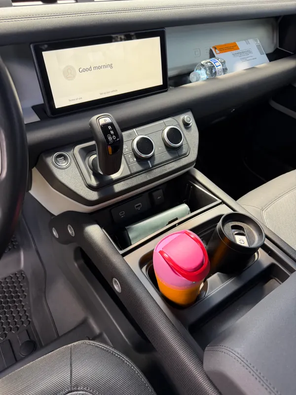 Land Rover Defender center console detail