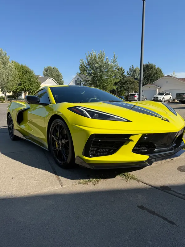 Yellow Chevrolet Corvette C8.R Edition after exterior detail