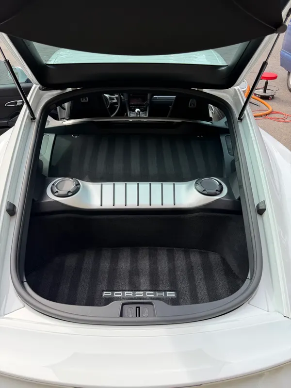 Porsche Cayman S rear trunk after detailing